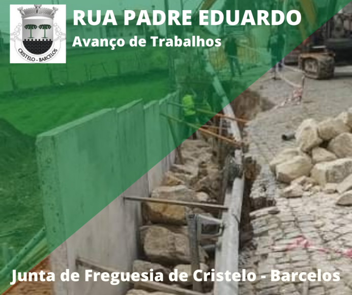 Rua Padre Eduardo - avanço de trabalhos